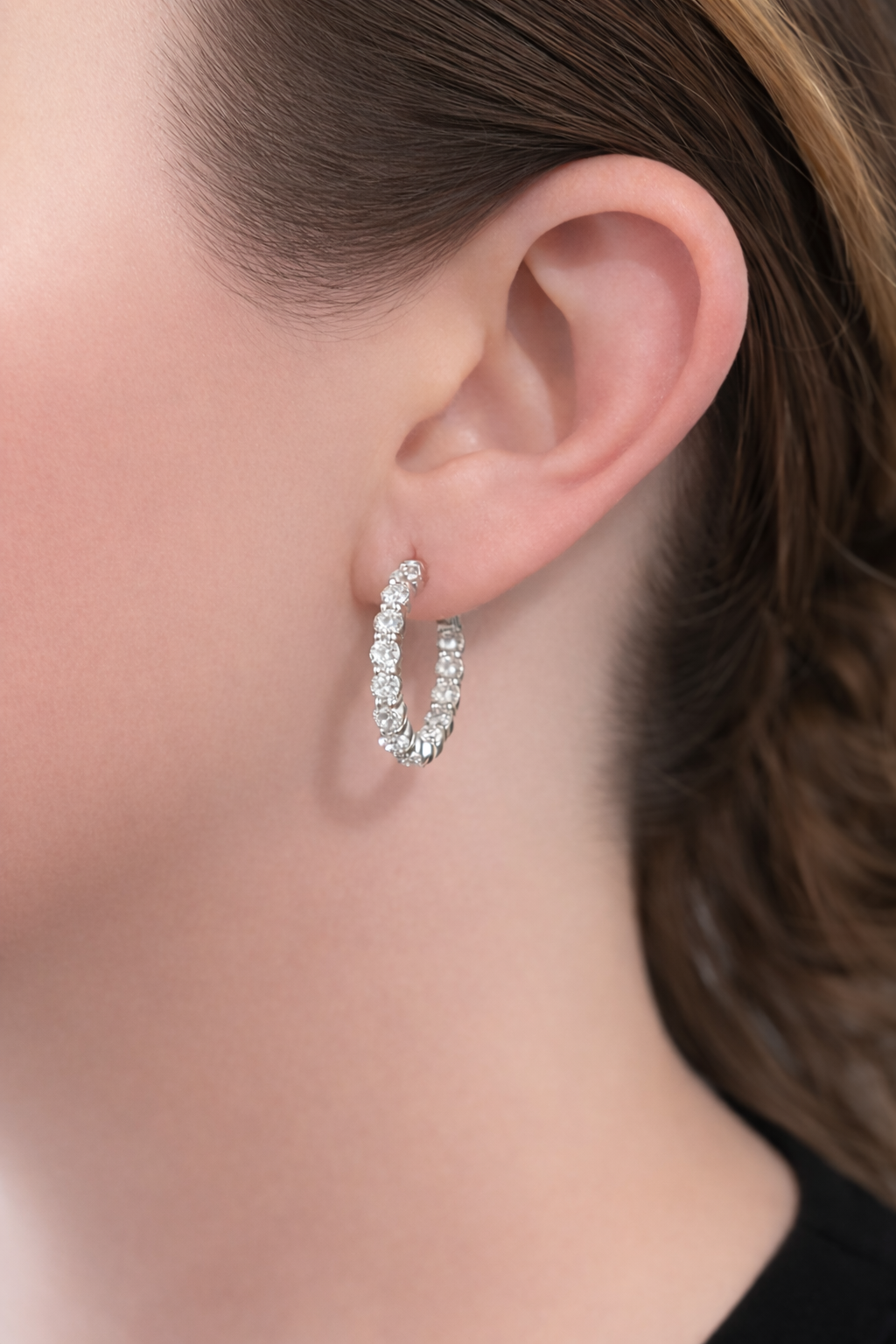 Inside Out Diamond Hoops 23mm, 0.9" 3.5CTW