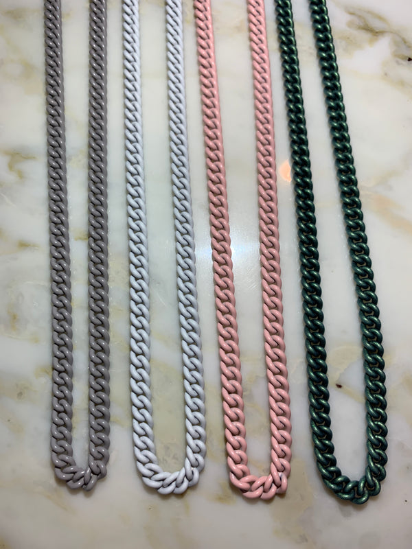 5mm Curb Colored Sterling Silver Chain Necklace