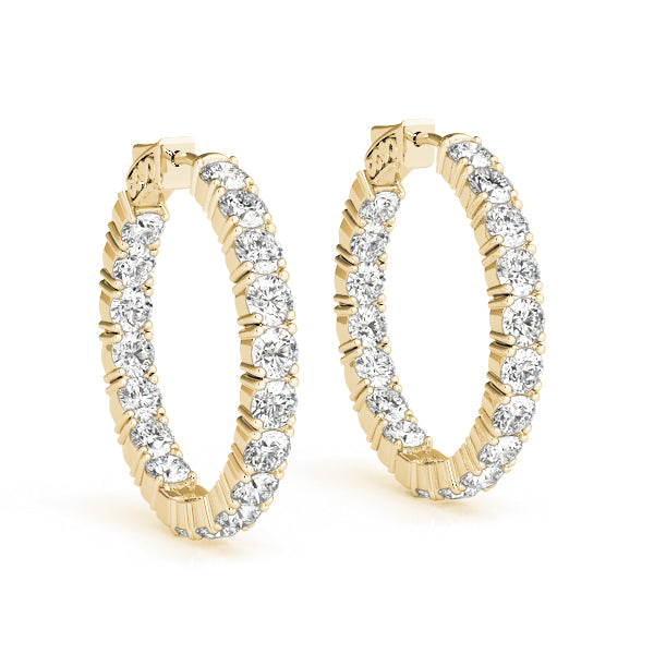 Inside Out Diamond Hoops 0.75" 3.5CTW