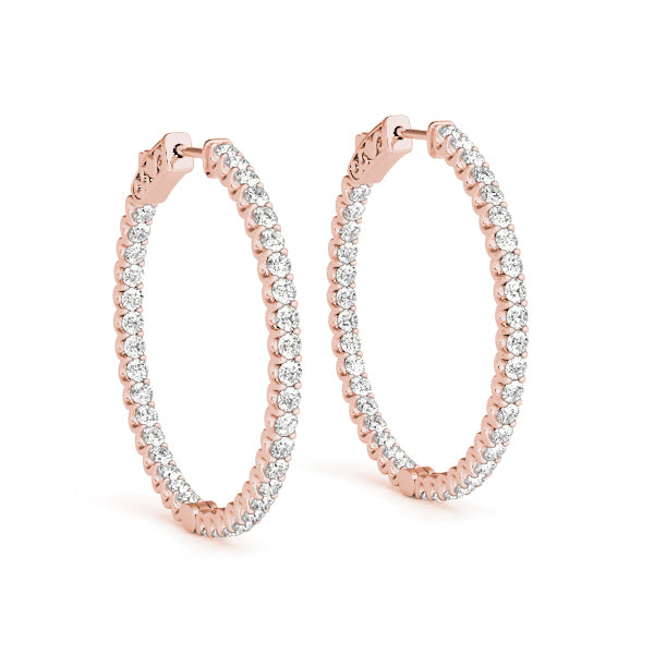 Inside Out Diamond Hoops 1" 1.0CTW