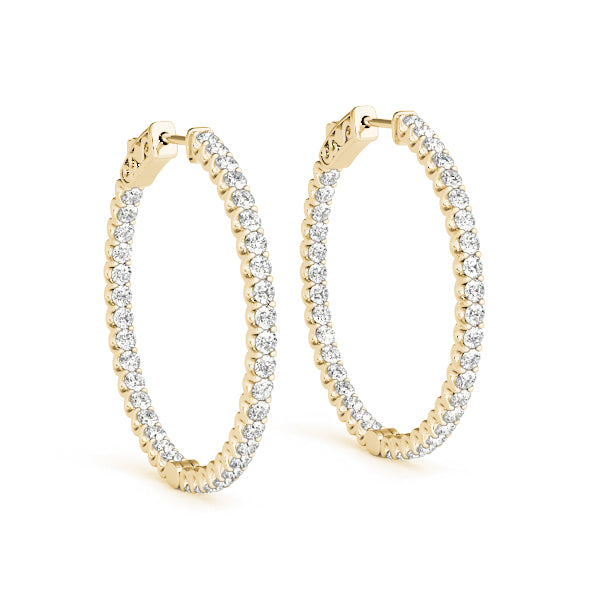 Inside Out Diamond Hoops 1" 1.0CTW