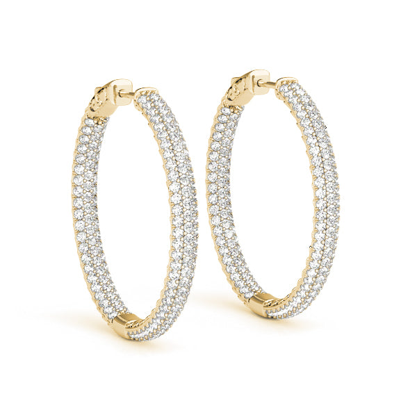 Pavé Inside Out Diamond Hoops 3/4" 1.0CTW