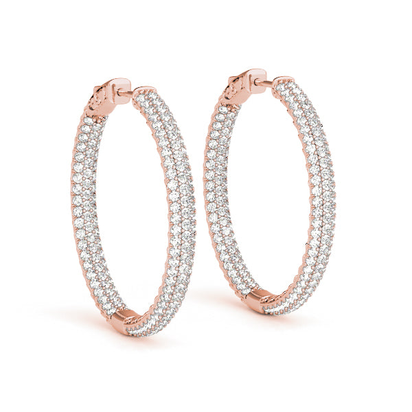 Pavé Inside Out Diamond Hoops 3/4" 1.0CTW