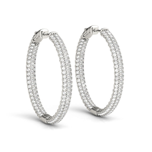 Pavé Inside Out Diamond Hoops 3/4" 1.0CTW