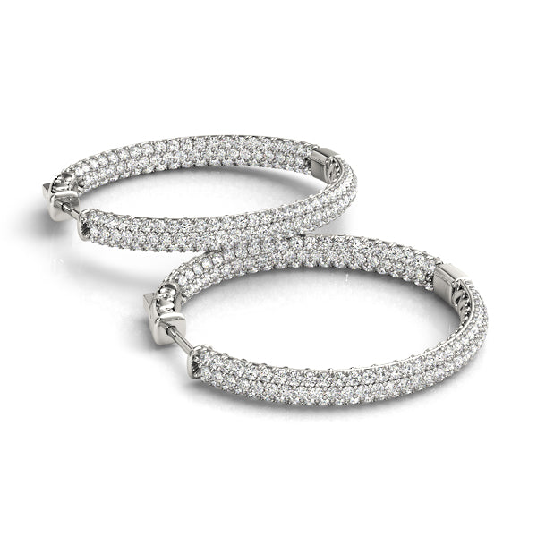 Pavé Inside Out Diamond Hoops 3/4" 1.0CTW