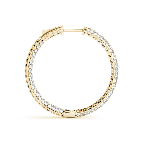 Pavé Inside Out Diamond Hoops 3/4" 1.0CTW