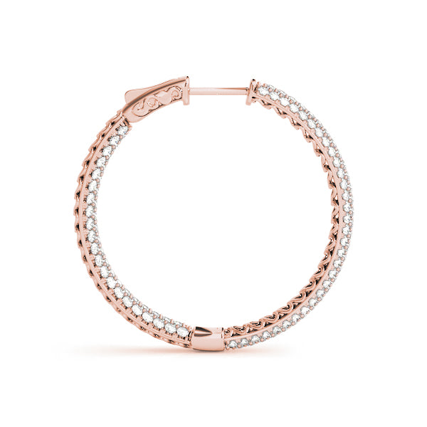 Pavé Inside Out Diamond Hoops 3/4" 1.0CTW