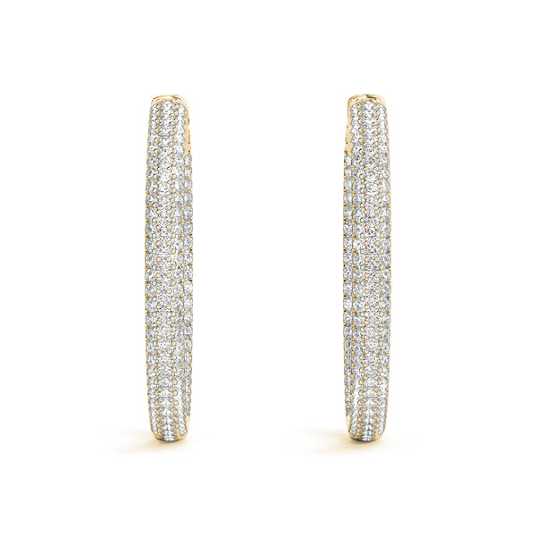 Pavé Inside Out Diamond Hoops 3/4" 1.0CTW