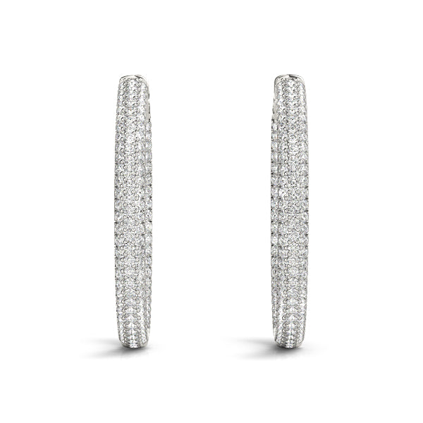 Pavé Inside Out Diamond Hoops 3/4" 1.0CTW