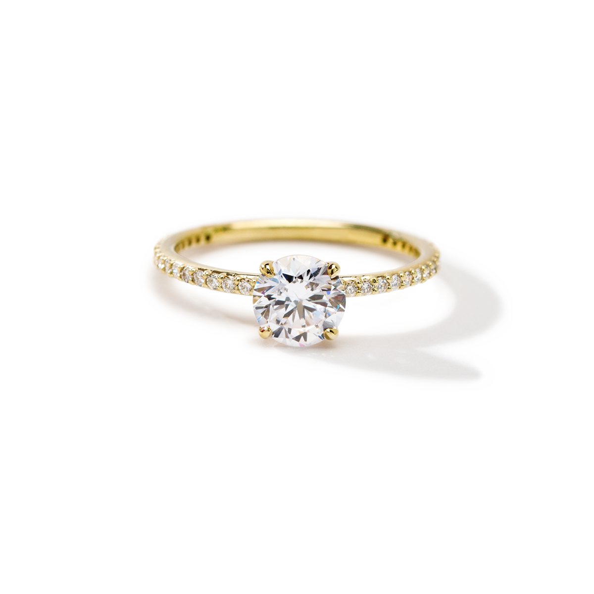 18K Yellow Gold Round Solitaire Engagement Ring