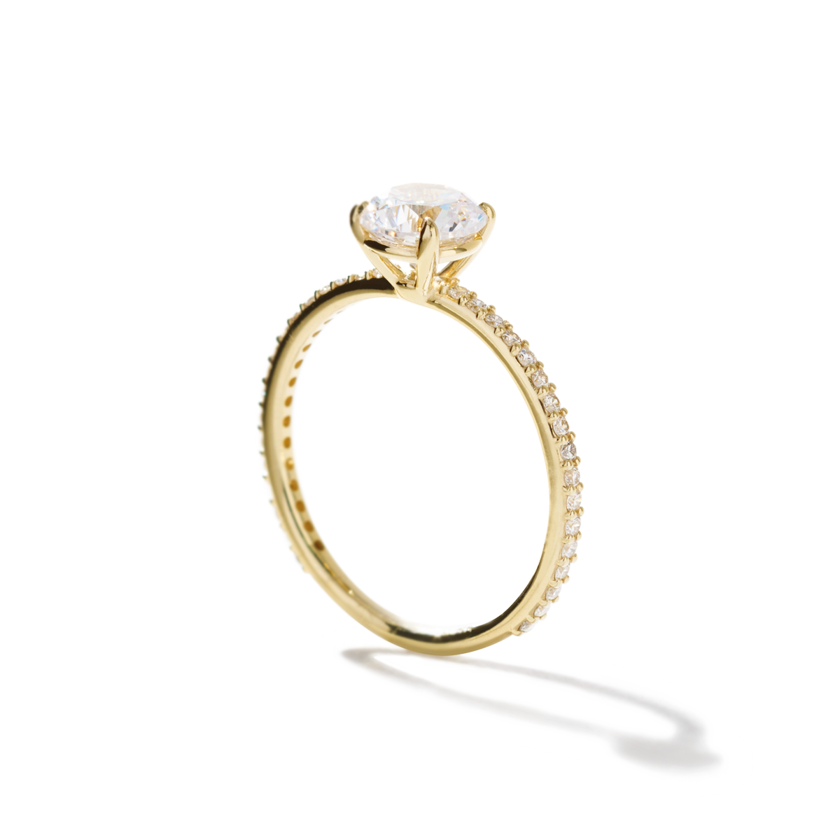 18K Yellow Gold Round Solitaire Engagement Ring