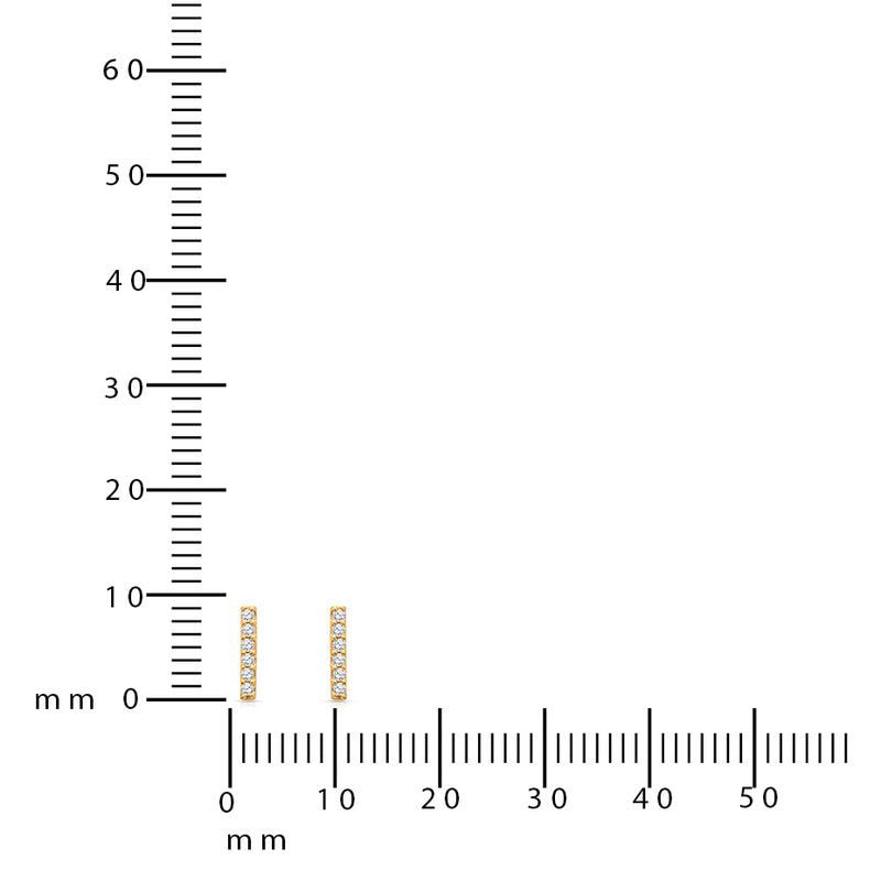 Diamond Bar Ear Studs